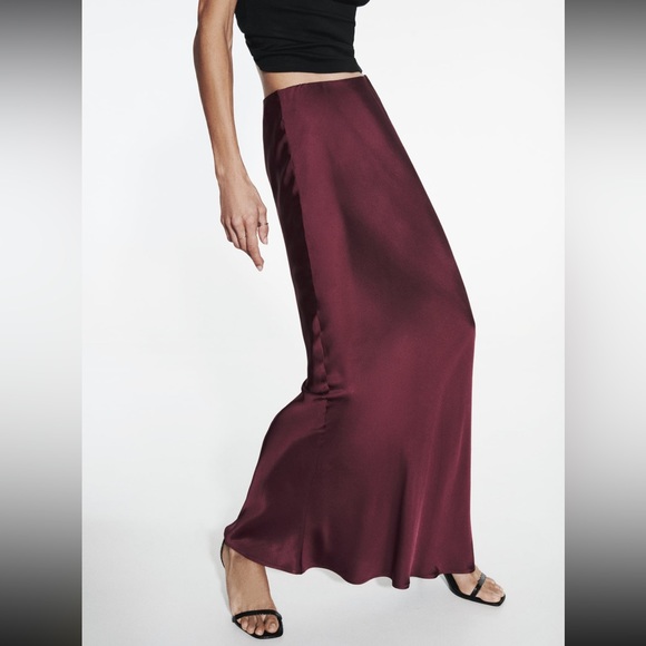 Zara Dresses & Skirts - ZARA SATIN EFFECT LONG/ MAXI SKIRT